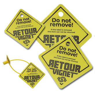 Retourvignet Hanglabels