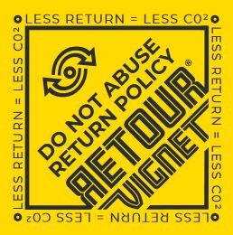 Retourvignet verpakking sticker ( 200 stuks ).